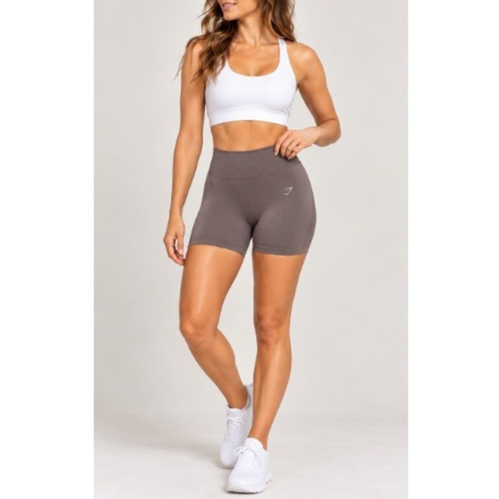 Gymshark Women's Cool Brown Lift Seamless High-Rise Shorts Size L NWT